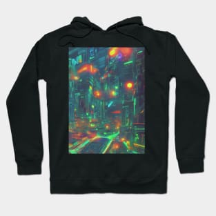 Cool Japanese Neon City Hoodie